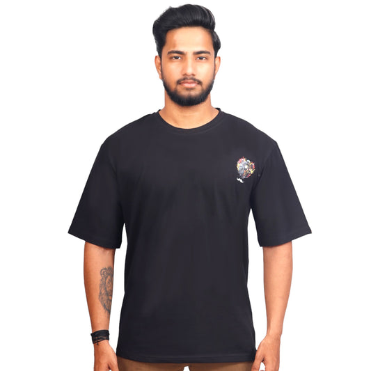 Bhokals Premium Oversized Front and Back Printed T-Shirt for Men | Gym Tshirt | Graphic Printed T-shirt| Unique Designs| Half Sleeves| Round Neckline - Biker