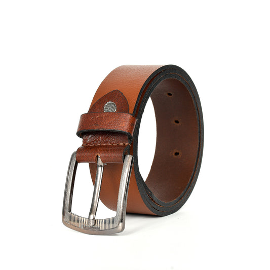 Bhokals Men Tan Grain Leather Belt