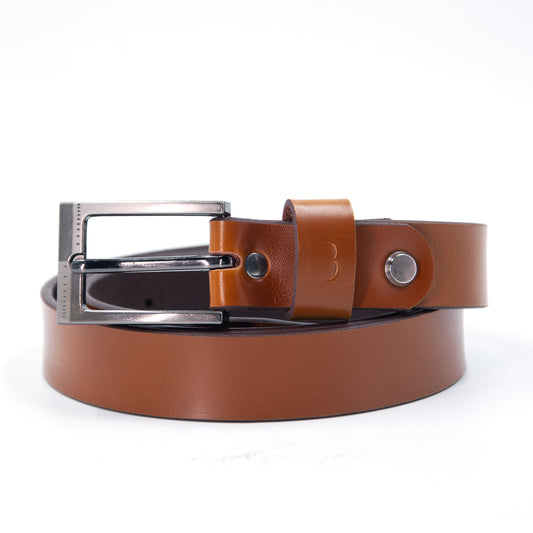 Bhokals Women Solid Tan Leather Belt