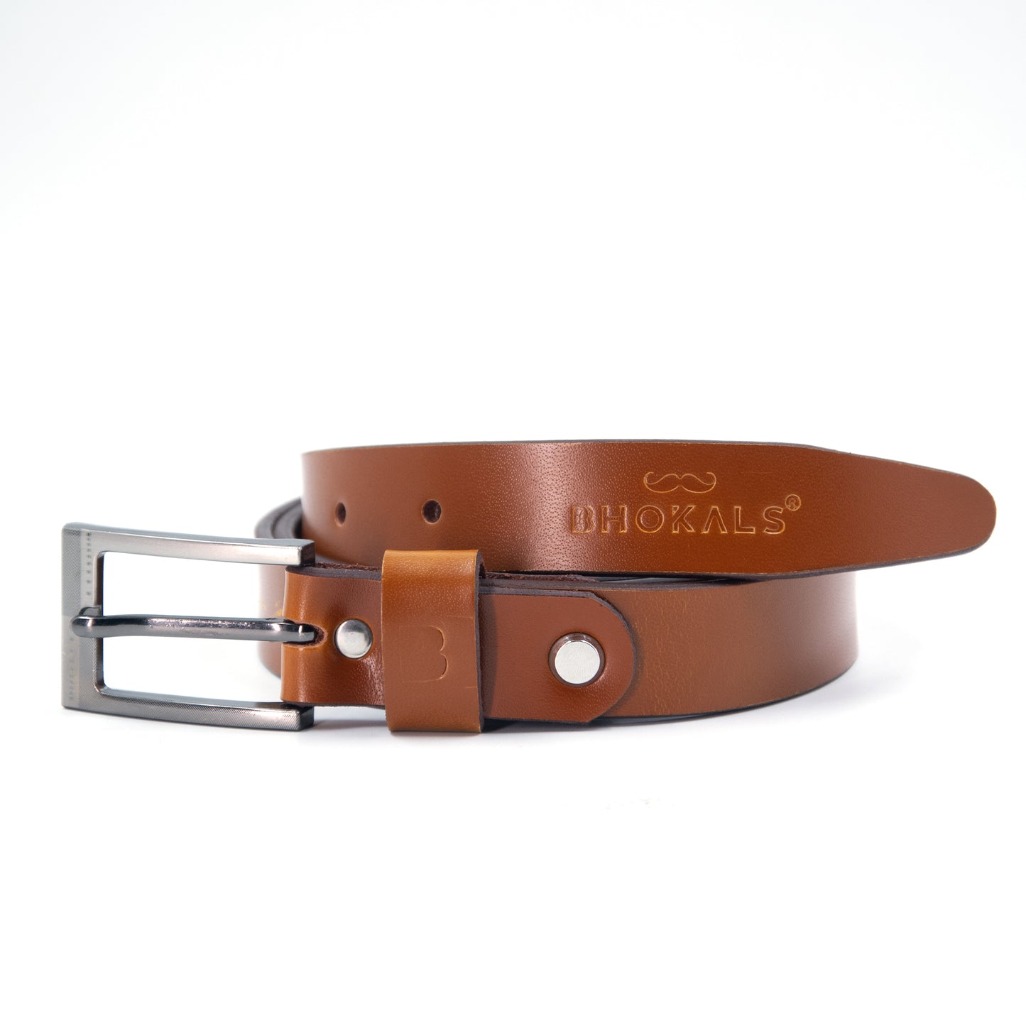 Bhokals Women Solid Tan Leather Belt