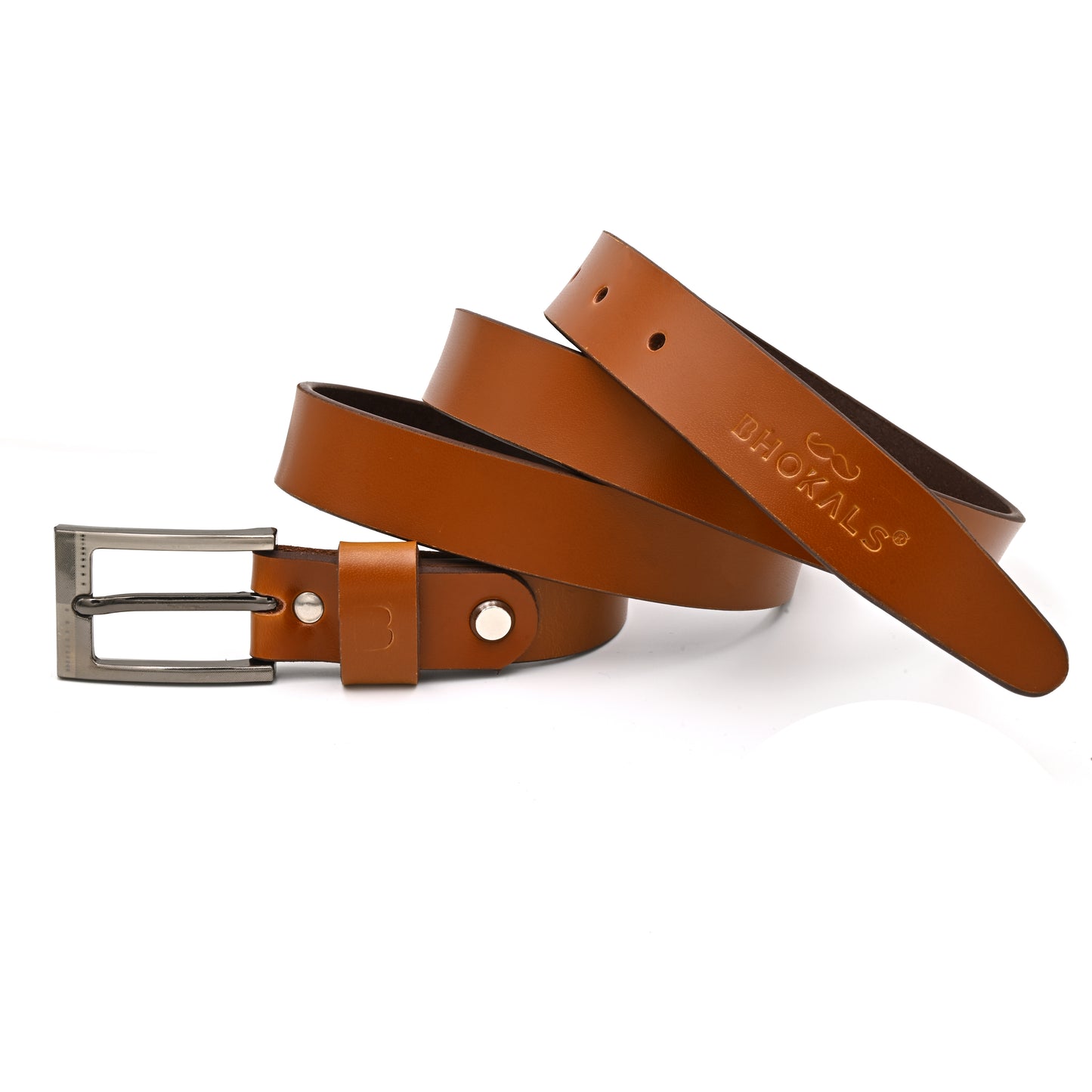 Bhokals Women Solid Tan Leather Belt